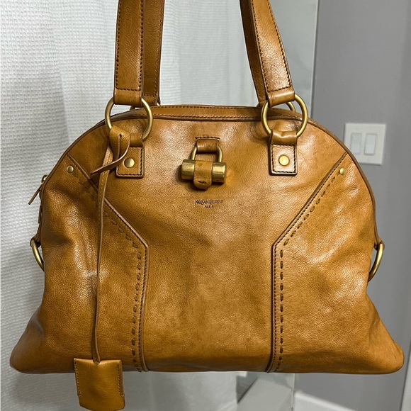 Yves Saint Laurent Handbags - Authentic! Yves Saint Laurent Muse Satchel in Rare Camel Color